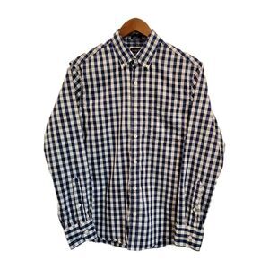 J Crew Size Small Performance Slim Untucked Blue White Check Gingham Shirt